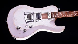 Hellcaster - Players White - rock guitar - body side view