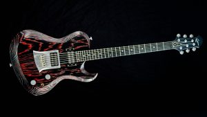 Hellcaster Rock Gitarre - Redburst - Frontansicht